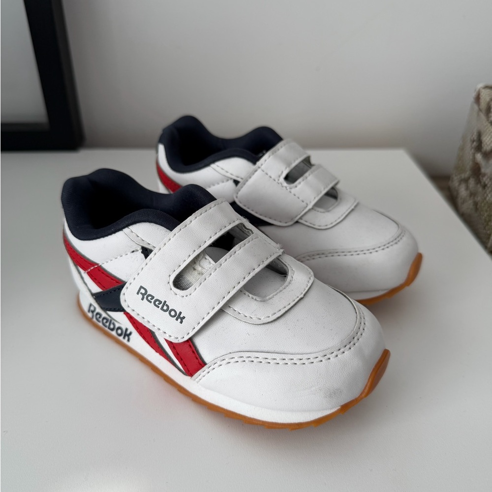 Reebok Baby White and Navy Shoes with Red Highlights